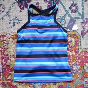 Jag Striped Racerback Tankini